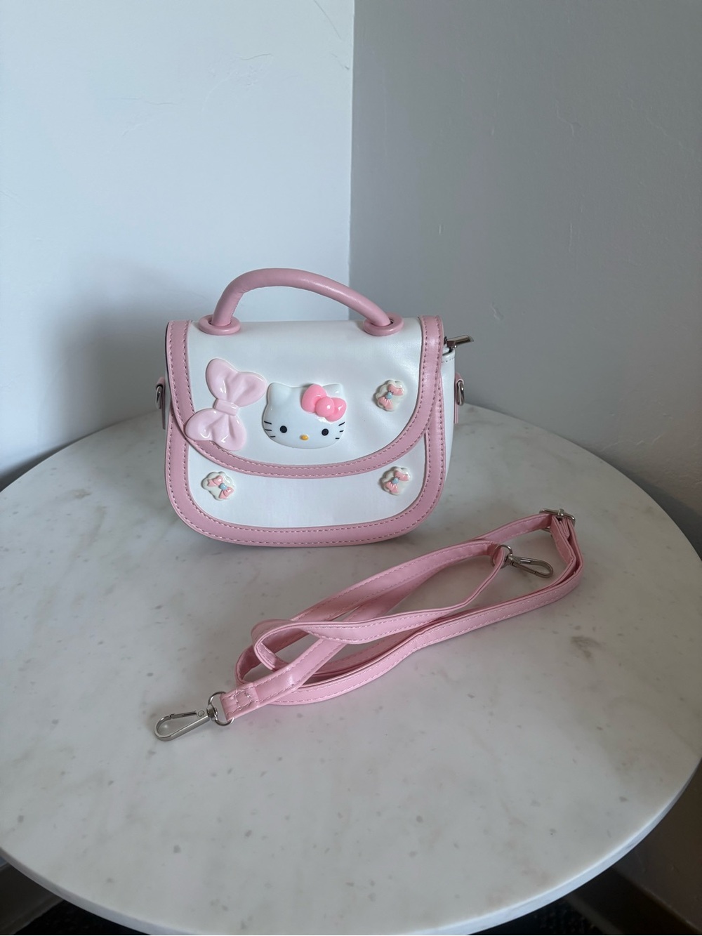 Pink and White Hello Kitty Mini Crossbody Bag